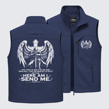 Here I Am Send Me Isaiah 6:8 Knight Templar Crusader Outdoor Quick-dry Vest