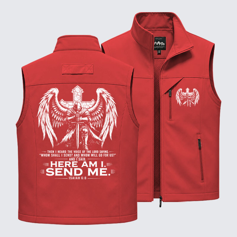 Here I Am Send Me Isaiah 6:8 Knight Templar Crusader Outdoor Quick-dry Vest