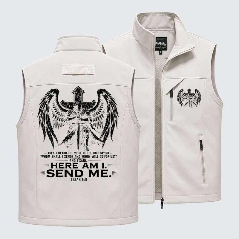 Here I Am Send Me Isaiah 6:8 Knight Templar Crusader Outdoor Quick-dry Vest