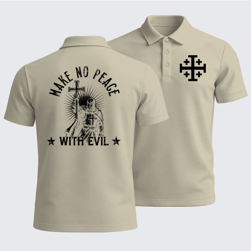 Men’s Premium Cotton Polo Shirt - Make No Peace With Evil
