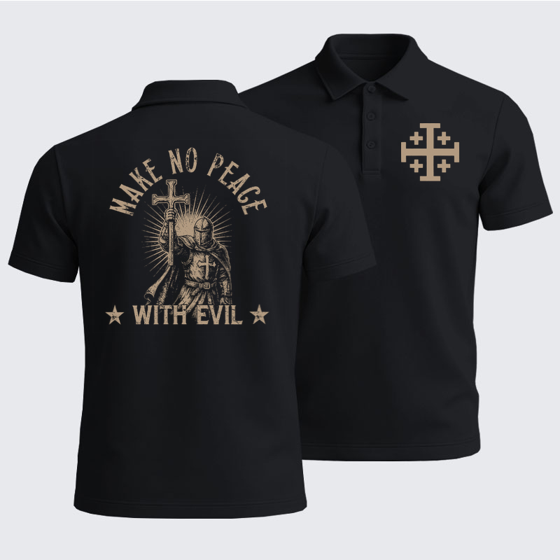 Men’s Premium Cotton Polo Shirt - Make No Peace With Evil