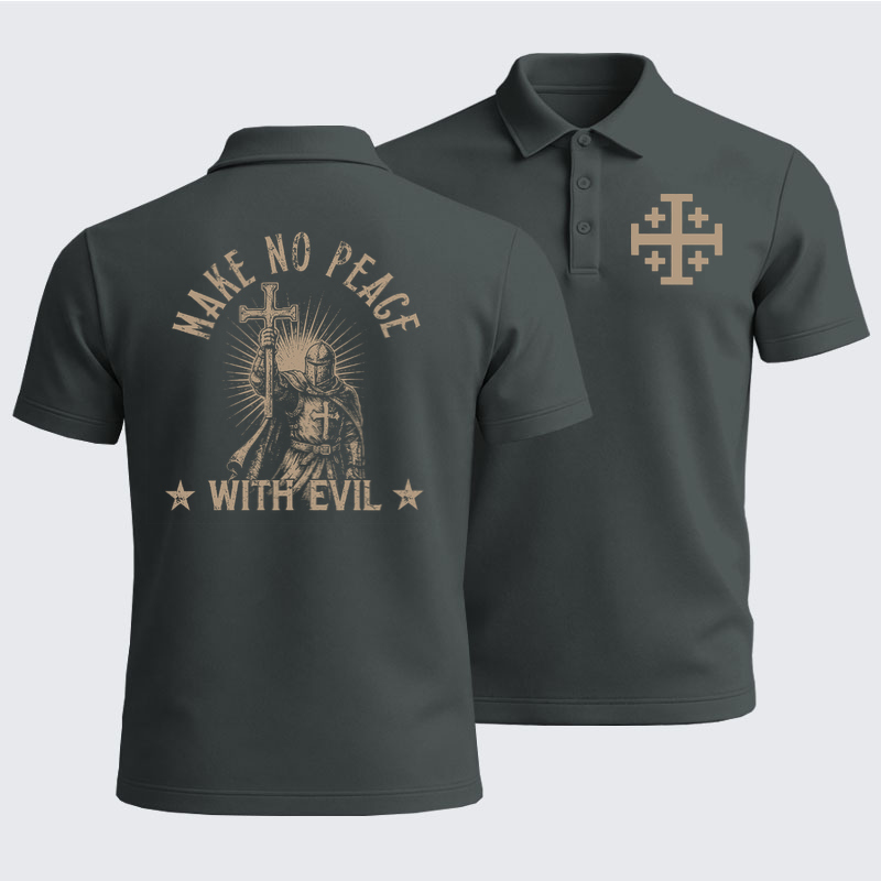 Men’s Premium Cotton Polo Shirt - Make No Peace With Evil
