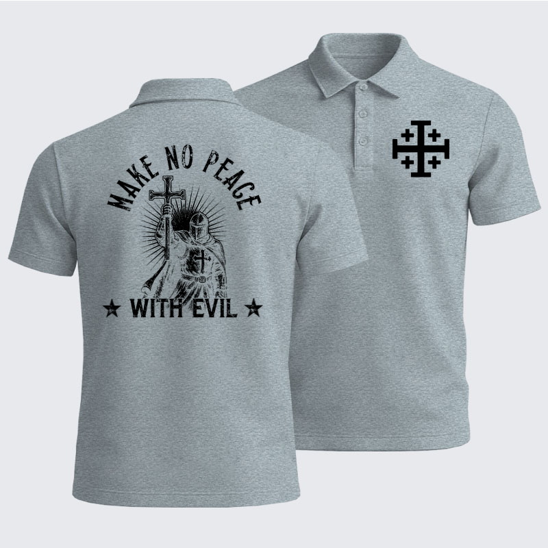 Men’s Premium Cotton Polo Shirt - Make No Peace With Evil
