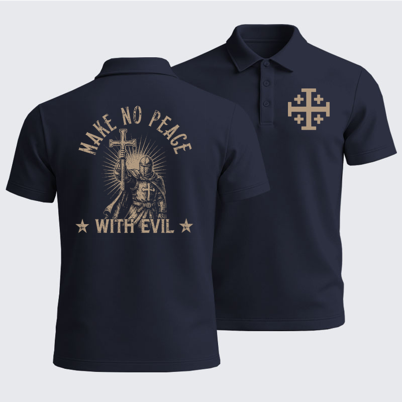 Men’s Premium Cotton Polo Shirt - Make No Peace With Evil