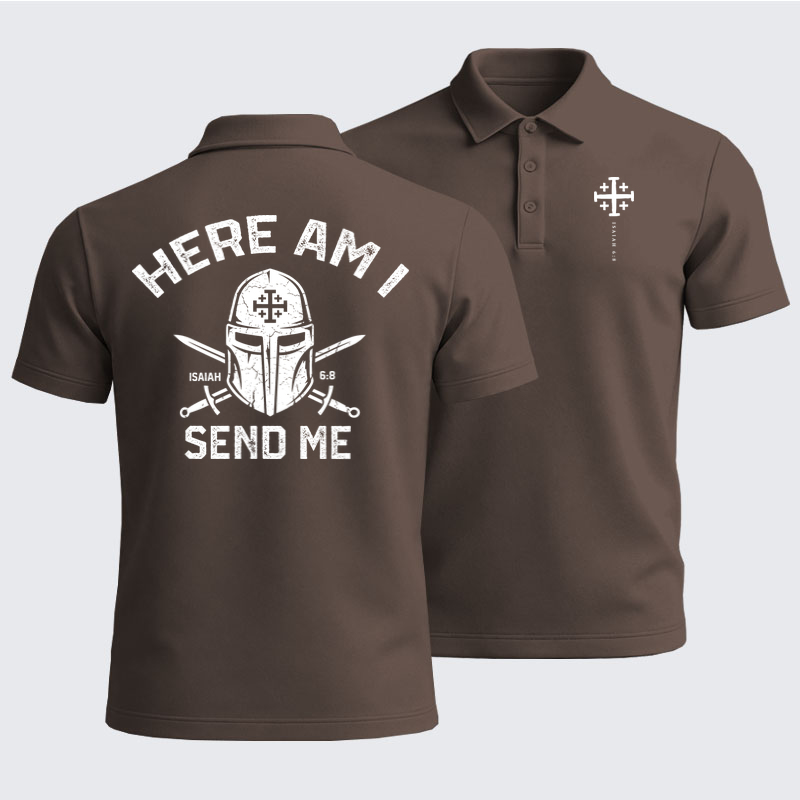 Men’s Premium Cotton Polo Shirt - Here Am I Send Me
