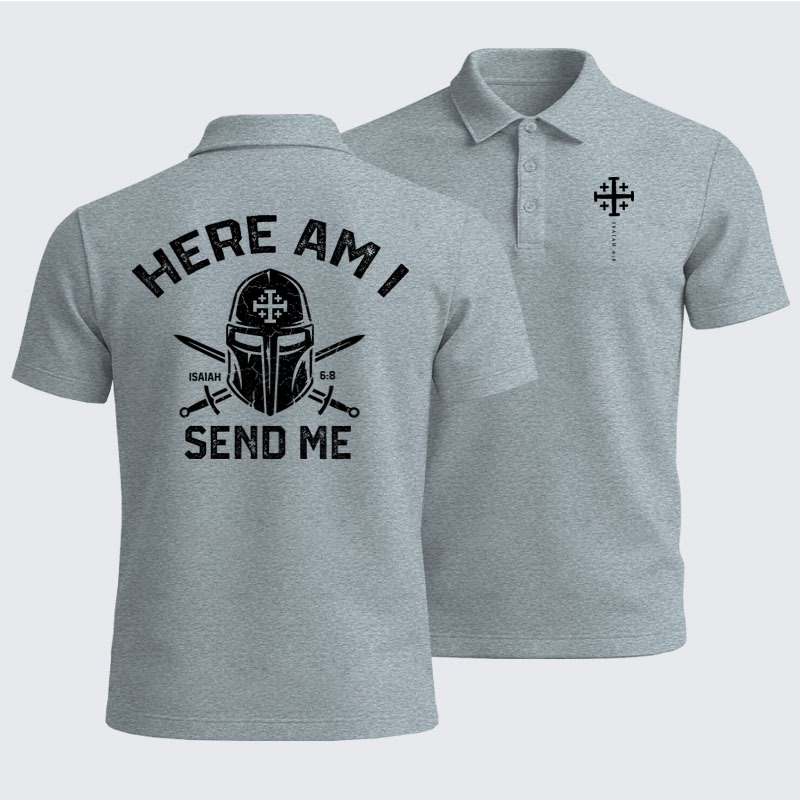 Men’s Premium Cotton Polo Shirt - Here Am I Send Me