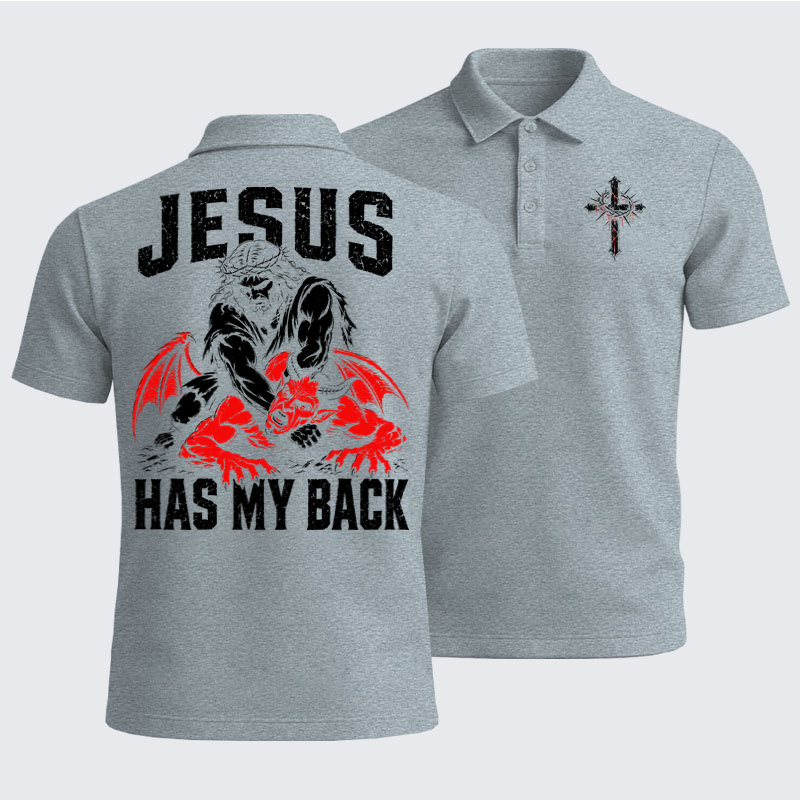 Men’s Premium Cotton Polo Shirt - Jesus Has My Back
