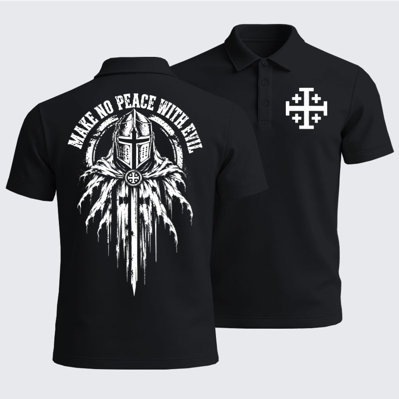 Men’s Premium Cotton Polo Shirt - Make No Peace With Evil –  Christian Knight