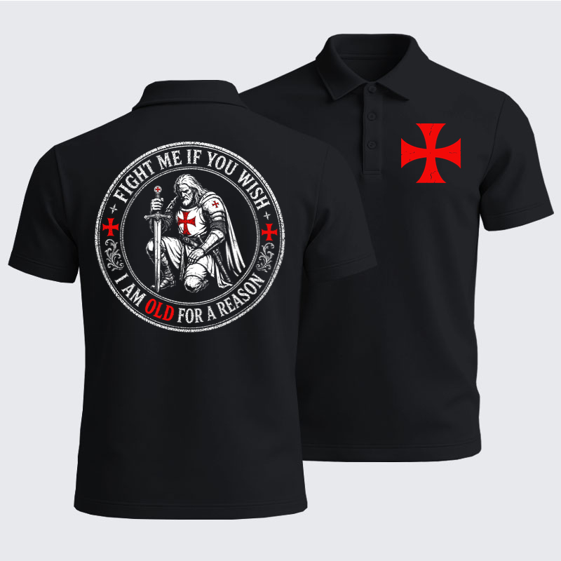Men’s Premium Cotton Polo Shirt - Fight Me If You Wish I Am Old For A Reason