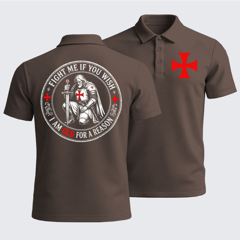 Men’s Premium Cotton Polo Shirt - Fight Me If You Wish I Am Old For A Reason