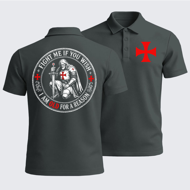 Men’s Premium Cotton Polo Shirt - Fight Me If You Wish I Am Old For A Reason
