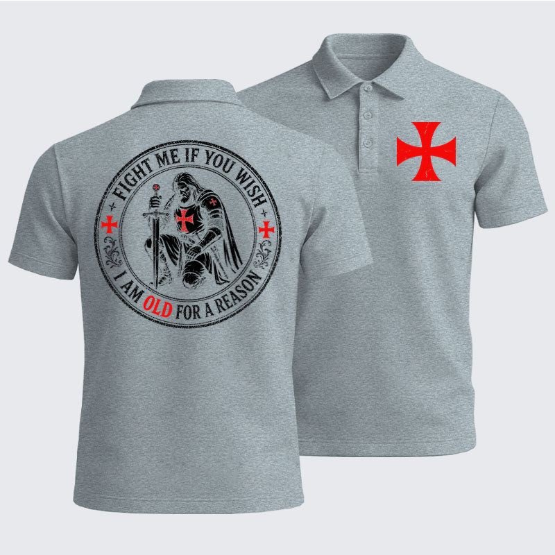 Men’s Premium Cotton Polo Shirt - Fight Me If You Wish I Am Old For A Reason