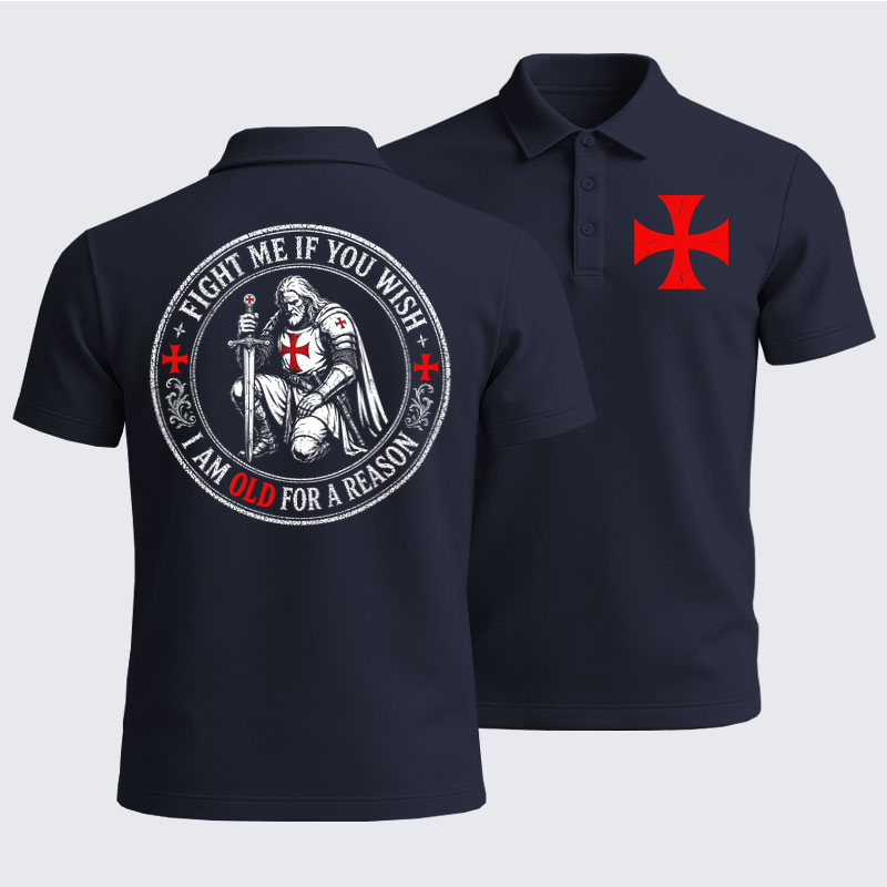 Men’s Premium Cotton Polo Shirt - Fight Me If You Wish I Am Old For A Reason