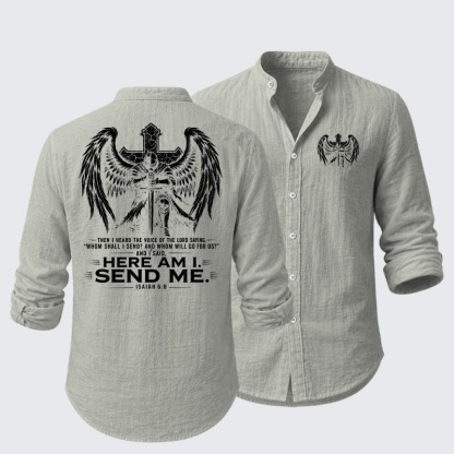 Here I Am Send Me Isaiah 6:8 Knight Templar Crusader Resort Casual Shirt