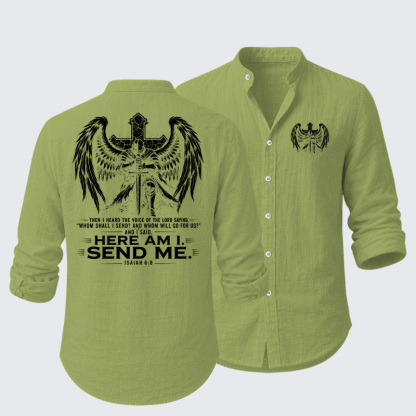 Here I Am Send Me Isaiah 6:8 Knight Templar Crusader Resort Casual Shirt