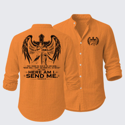 Here I Am Send Me Isaiah 6:8 Knight Templar Crusader Resort Casual Shirt