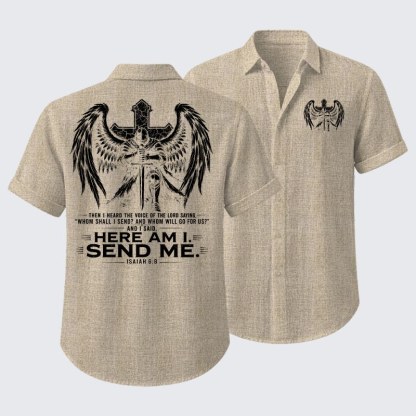 Here I Am Send Me Isaiah 6:8 Knight Templar Crusader Short Sleeve Shirt