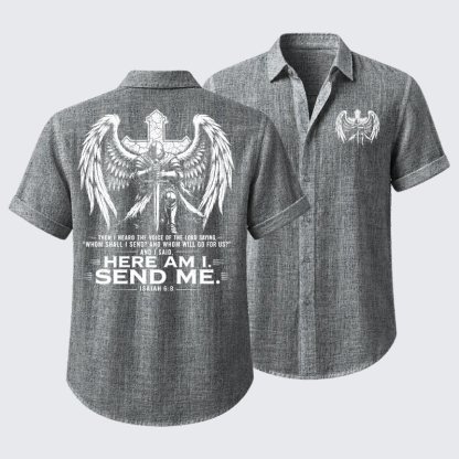 Here I Am Send Me Isaiah 6:8 Knight Templar Crusader Short Sleeve Shirt