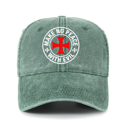 Heritage Washed Cap - Make No Peace with Evil Knight Templar Cross