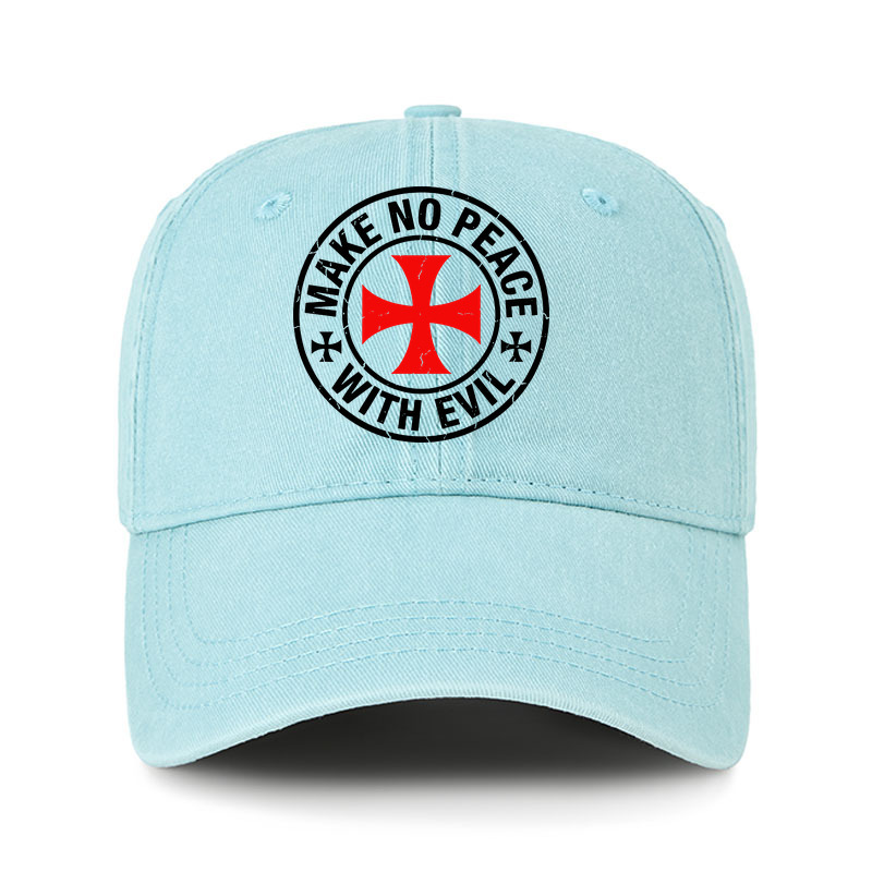 Heritage Washed Cap - Make No Peace with Evil Knight Templar Cross