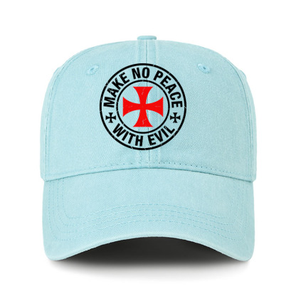 Heritage Washed Cap - Make No Peace with Evil Knight Templar Cross