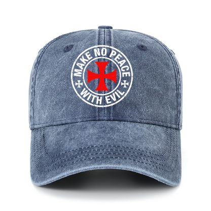 Heritage Washed Cap - Make No Peace with Evil Knight Templar Cross