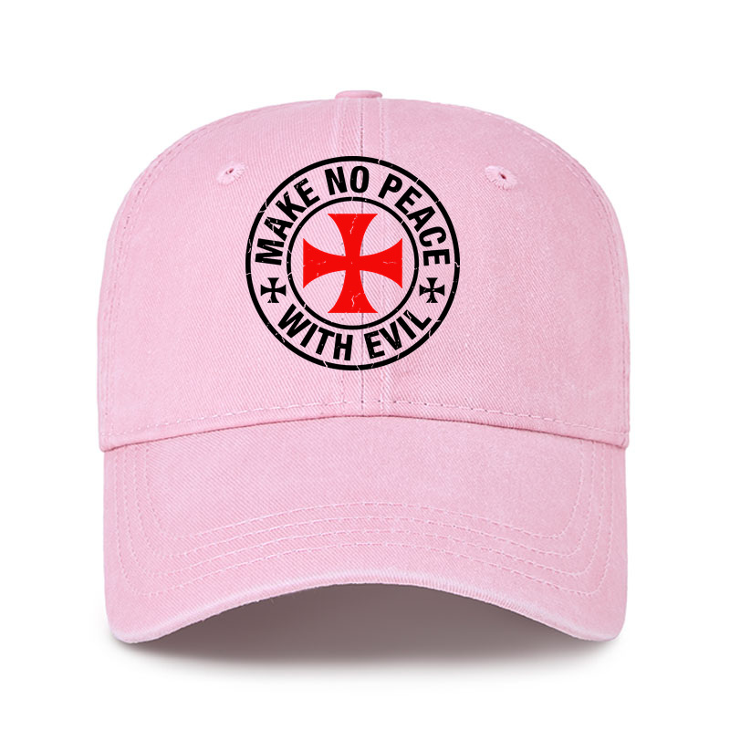 Heritage Washed Cap - Make No Peace with Evil Knight Templar Cross