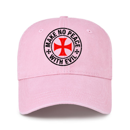 Heritage Washed Cap - Make No Peace with Evil Knight Templar Cross