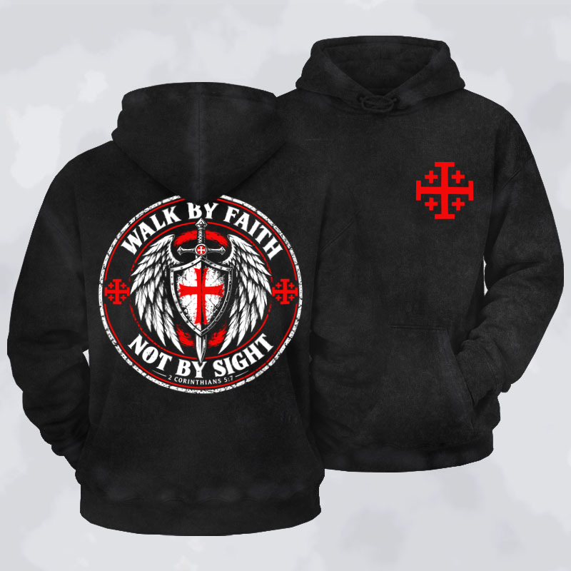Washed Hoodie   Walk By Faith Not By Sight 2 Corinthians 5:7