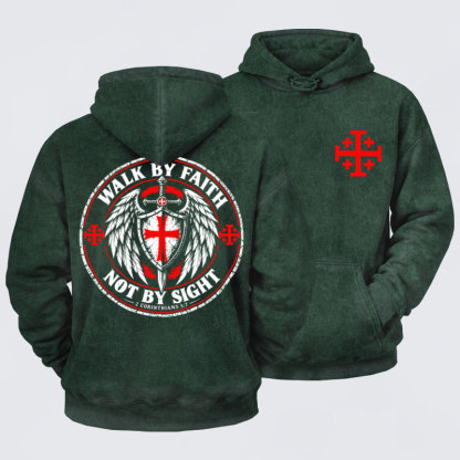 Washed Hoodie   Walk By Faith Not By Sight 2 Corinthians 5:7