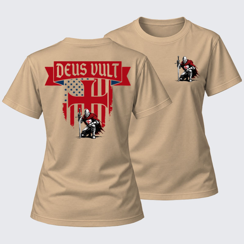 Women's T-shirts  - Templar Knight Crusader Deus Vult