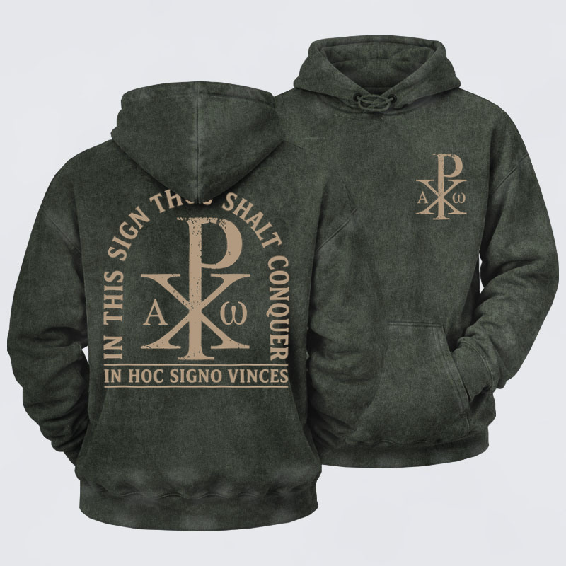 Washed Hoodie   - In Hoc Signo Vinces 