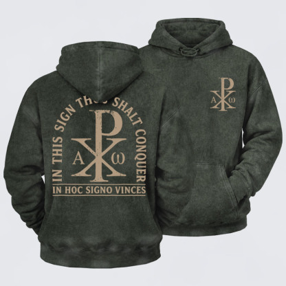 Washed Hoodie   - In Hoc Signo Vinces 