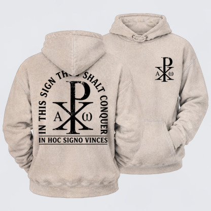 Washed Hoodie   - In Hoc Signo Vinces 