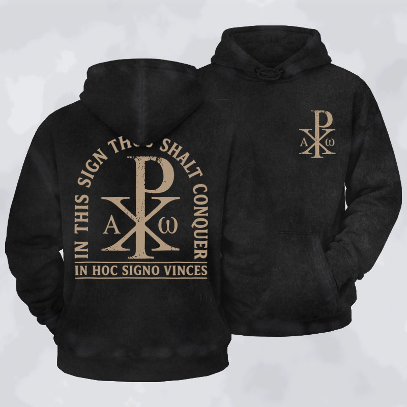Washed Hoodie -  Deus Vult Knight Templar American Flag Crusader-soulsbelief