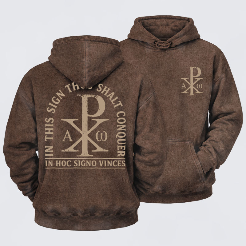 Washed Hoodie   - In Hoc Signo Vinces 