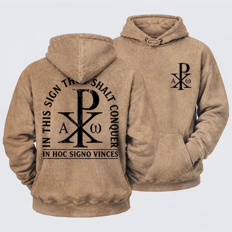 Washed Hoodie   - In Hoc Signo Vinces 