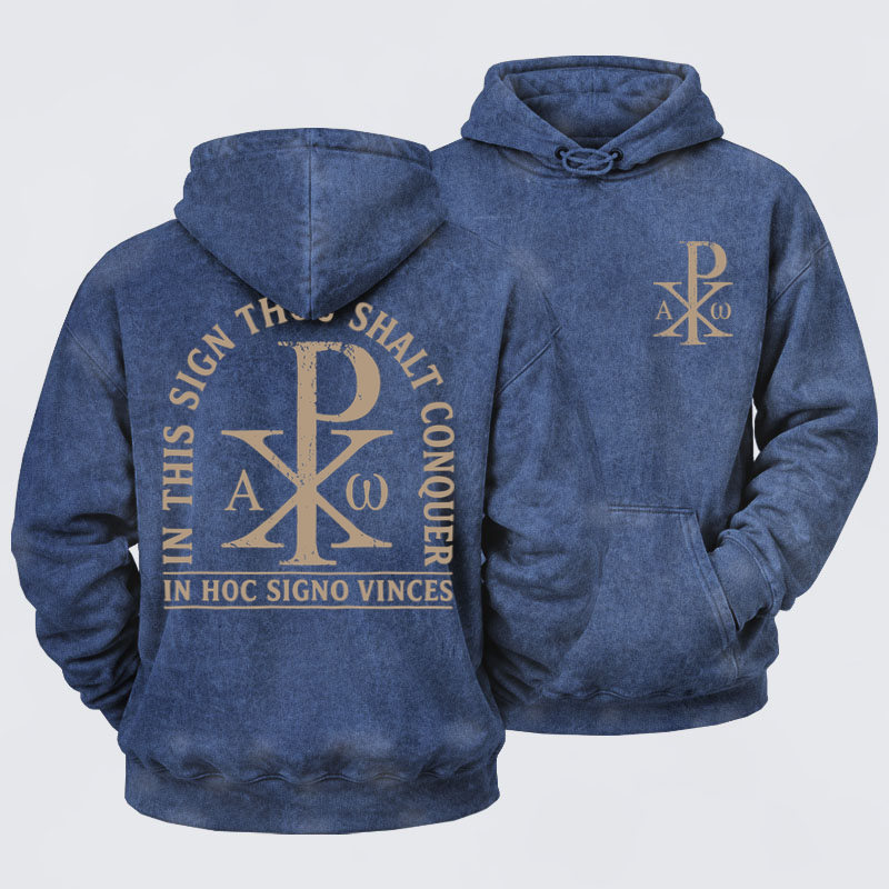 Washed Hoodie   - In Hoc Signo Vinces 