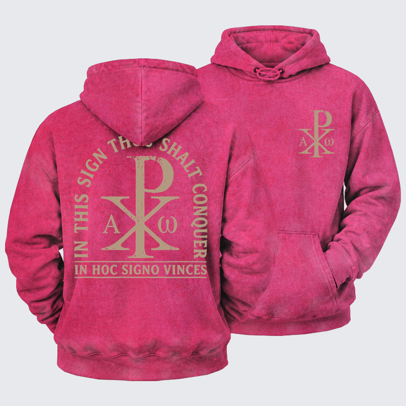 Washed Hoodie   - In Hoc Signo Vinces 