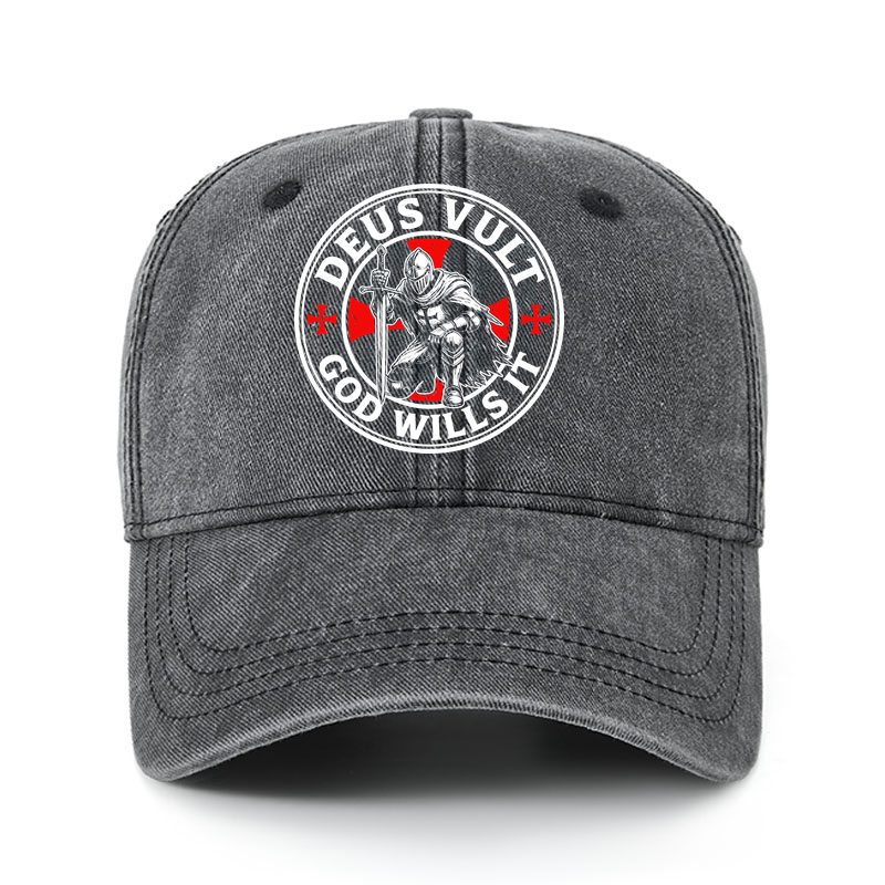 Heritage Washed Cap - Knights Templar Deus Vult
