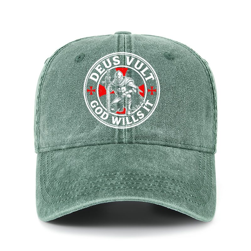 Heritage Washed Cap - Knights Templar Deus Vult
