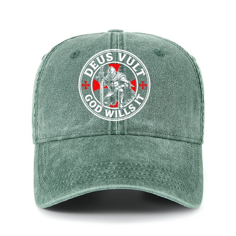 Heritage Washed Cap - Knights Templar Deus Vult