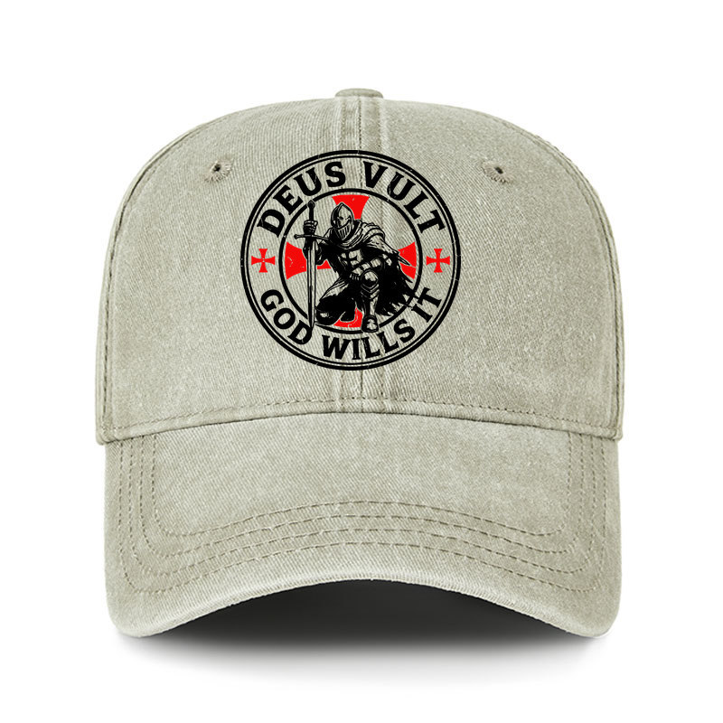 Heritage Washed Cap - Knights Templar Deus Vult