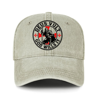 Heritage Washed Cap - Knights Templar Deus Vult