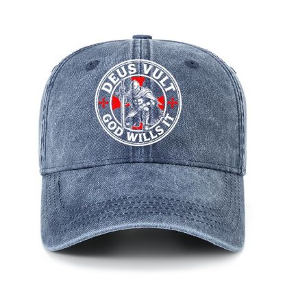 Heritage Washed Cap - Knights Templar Deus Vult