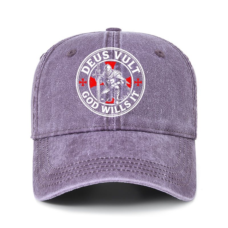 Heritage Washed Cap - Knights Templar Deus Vult
