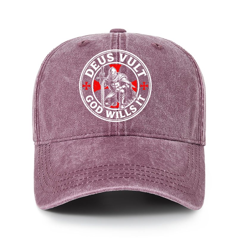 Heritage Washed Cap - Knights Templar Deus Vult