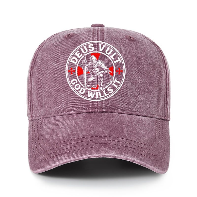 Heritage Washed Cap - Knights Templar Deus Vult