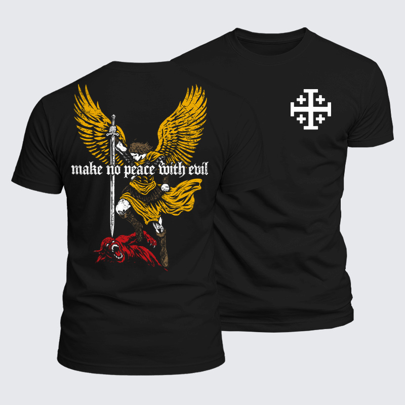 Luxe Mercerized Cotton Tee - Make No Peace with Evil – Christian Archangel Warrior