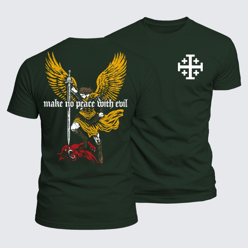 Luxe Mercerized Cotton Tee - Make No Peace with Evil – Christian Archangel Warrior